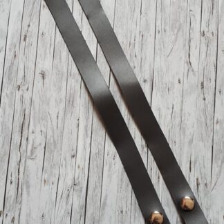 Dotti rokokó ezüst bőr táskafül, párban, patenttal 30 cm