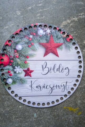 Horgolható fa-20 cm-Boldog Karácsonyt
