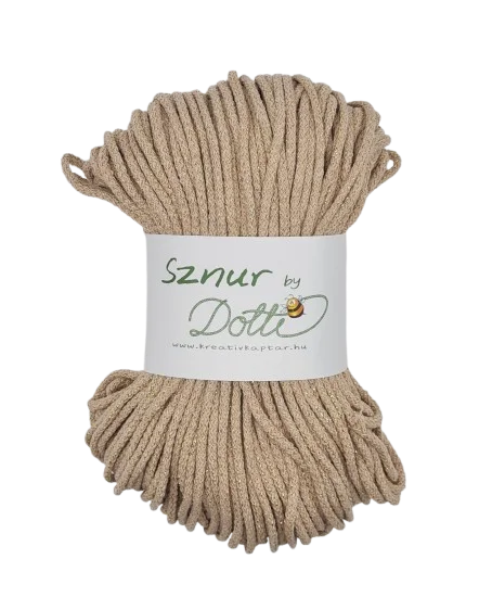 zsinórfonal 3mm tejeskávé arany