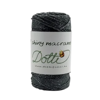 PP shiny macrame sötétszürke ezüst 064