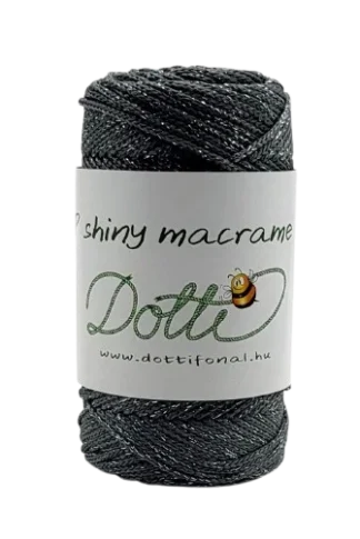 PP shiny macrame sötétszürke ezüst 064