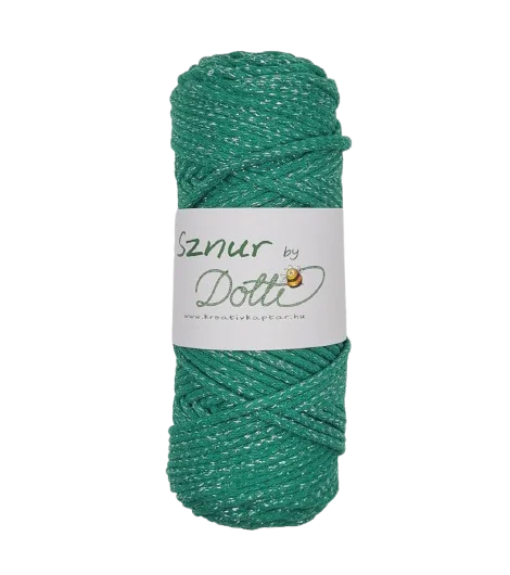 sznur by dotti 5mm zöld ezüst