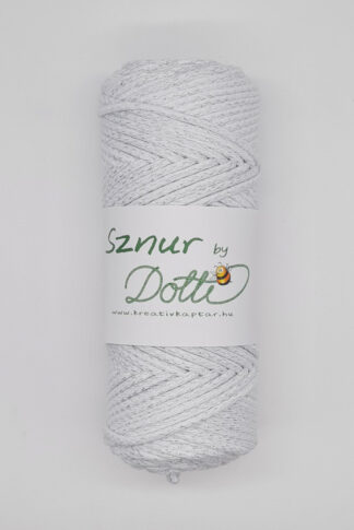 86. FEHÉR-EZÜST Sznur zsinórfonal 3mm