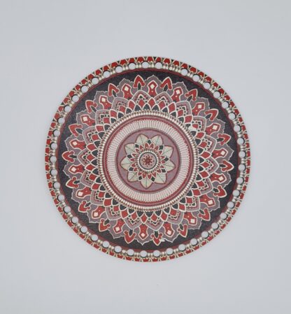 Horgolható fa- fekete-bordó mandala 14.