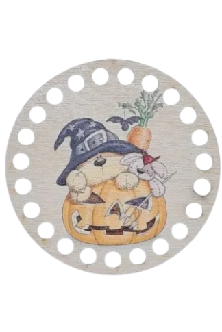 horgolható kép 10 cm halloween maci