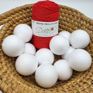 Karácsonyi gömbök 5cm + PP macrame fonal