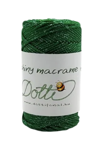 PP shiny macrame sötétzöld ezüst 172