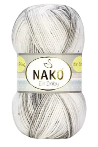 Nako Elit Baby mini batik szürke fonal