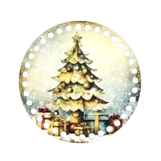 horgolható falap 15 cm retro fenyő
