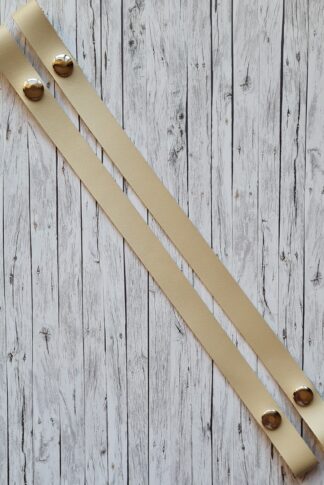 Dotti gyöngyház pezsgő, bőr táskafül, párban, patenttal 30 cm