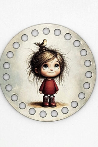 Horgolható fa-10 cm-Kislány-madárka