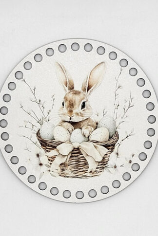 Horgolható fa-15 cm-Nyuszkó kosárban