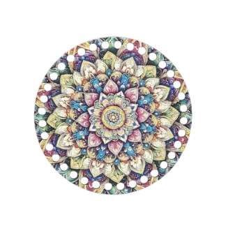 horgolható falap 15 cm színpompás mandala
