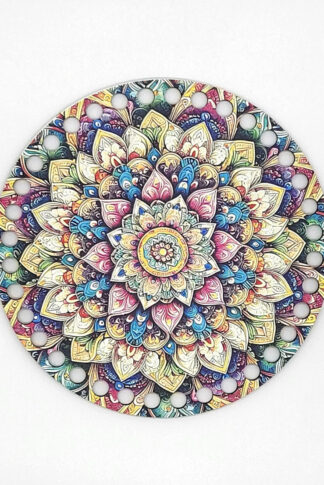 Horgolható fa-15 cm-Színpompás mandala