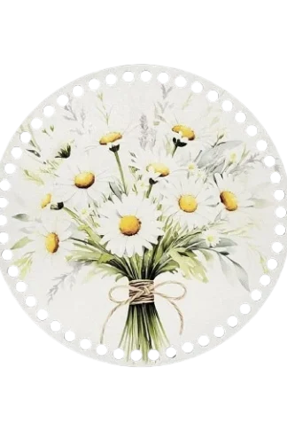 horgolható falap 20 cm margarétacsokor