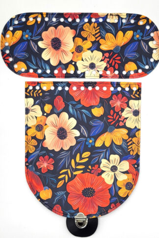 48. Táskafedél + alj - Színek kék alapon