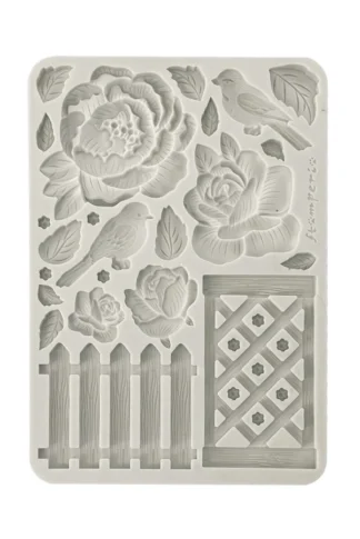 Szilikonforma A5-Rózsák és kerítés-559