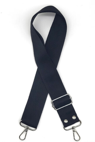 Állítható textil vállpánt karabínerrel-FEKETE-4cm FE