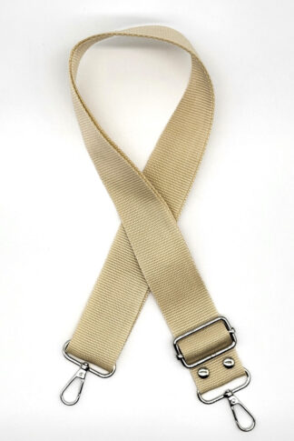 Állítható textil vállpánt karabínerrel-KRÉM-4cm FE