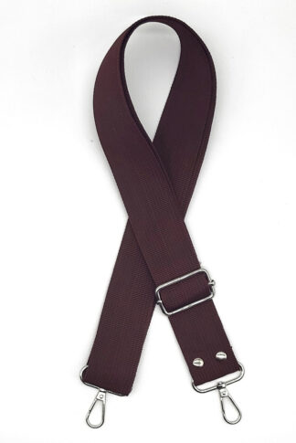 Állítható textil vállpánt karabínerrel-SÖTÉTBARNA-4cm FE