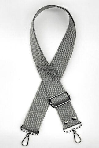 Állítható textil vállpánt karabínerrel-SZÜRKE-4cm FE