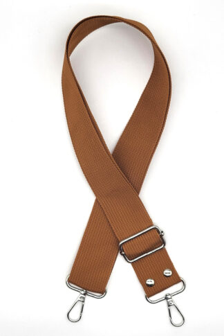 Állítható textil vállpánt karabínerrel-TEVEBARNA-4cm FE